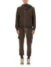 Rick Owens X Drkshdw Asymmetrical Zipper Sweatshirt In Brown