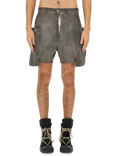 Rick Owens X Drkshdw Bermuda Cargo In Gray