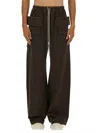 Rick Owens X Drkshdw "creatch Wide Cargo" Pants In Brown