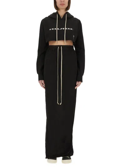 Rick Owens X Drkshdw Cropped Sweatshirt In Black