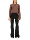 Rick Owens X Drkshdw Cropped Sweatshirt In Brown