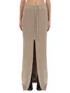 Rick Owens X Drkshdw Long "phileg Pillar" Skirt In Brown