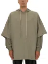 Rick Owens X Drkshdw "tommy Hustler" Hoodie In Gray