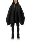 Rick Owens X Drkshdw Waterproof Cape With Hood In Black