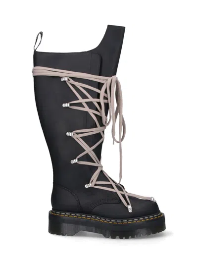 Rick Owens X Dr.martens 'quad Sole Pentacle' Boots In Black