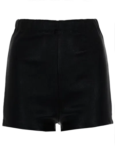 Rick Owens X Lilies Dirt Bolan Cut Off Leather Shorts In Black