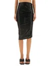 Rick Owens X Lilies Draped Midi Skirt In Animal Print