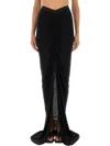 Rick Owens X Lilies Slim Fit Long Maxi Skirt In Black