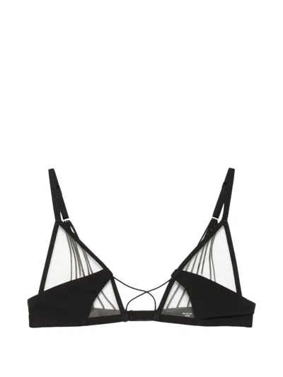 Rick Owens X Livy Raw District Lace Triangle Bra In Black