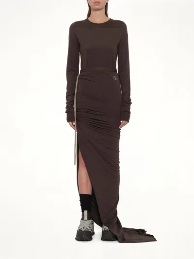 Rick Owens X Moncler Adjustable Skirt In Brown