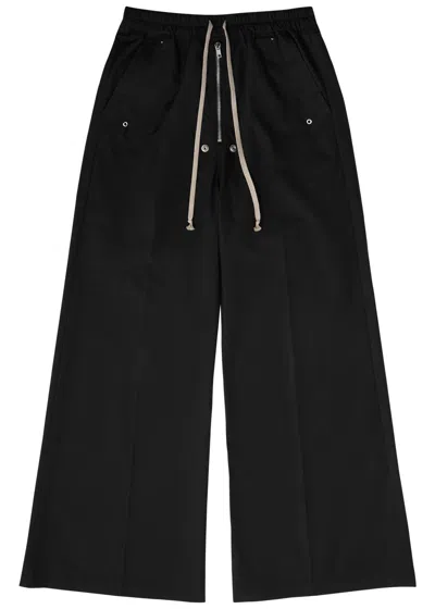 Rick Owens X Moncler Belas Wide-leg Cotton-blend Trousers In Black