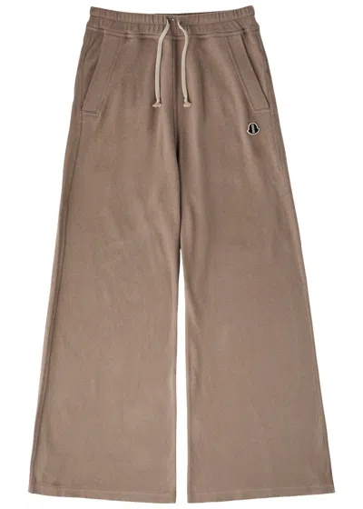 Rick Owens X Moncler Belas Wide-leg Cotton Sweatpants In Taupe