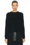 Rick Owens X Moncler Biker Round Neck Sweater In Black