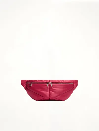 Rick Owens Moncler Quilted Padded Shell Belt Bag In Red
