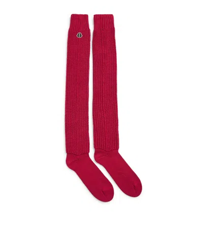 Rick Owens X Moncler Cotton Hiking Socks In Red