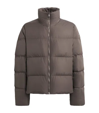 Rick Owens X Moncler Down Cyclopic Puffer Coat In Brown