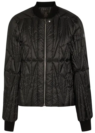 Rick Owens X Moncler Geocamo Padded Shell Flight Jacket In Black