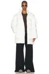 Rick Owens X Moncler Hooded Cyclopic Coat In Milk
