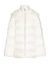 Rick Owens X Moncler Hooded Cyclopic Coat In Milk