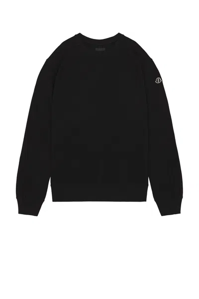 Rick Owens X Moncler Jumbo Crewneck Sweatshirt In Black