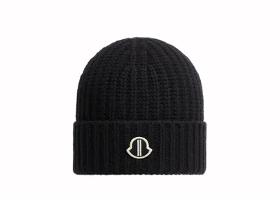 Pre-owned Rick Owens X Moncler Knit Beanie In Black