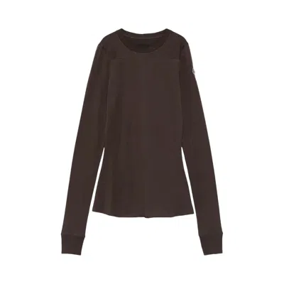 Pre-owned Rick Owens X Moncler Knitted Girder Long-sleeve T-shirt 'dark Dust' | Brown | Women's Size M