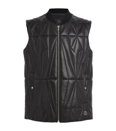 Rick Owens X Moncler Lambskin Geocamo Gilet In Gray