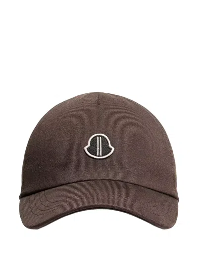 Rick Owens X Moncler Logo-patch Baseball Hat In Brown