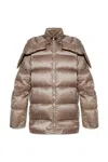 Rick Owens X Moncler Long-sleeved Down Jacket In Brown