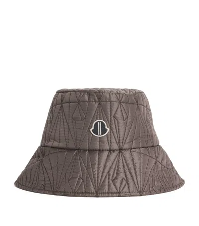 Rick Owens X Moncler Quilted Bucket Hat In Brown