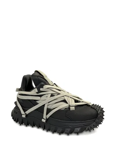 Rick Owens X Moncler Trailgrip Megalace Sneakers In Black