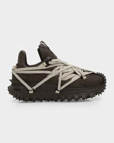 Rick Owens X Moncler Trailgrip Megalace Sneakers In Brown
