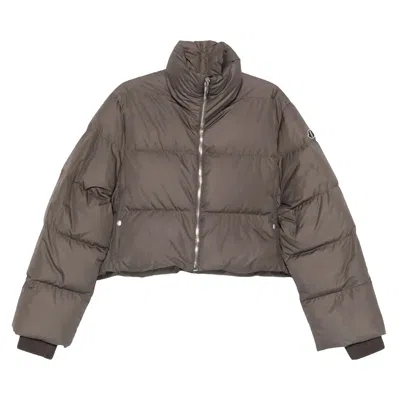 Pre-owned Rick Owens X Moncler Woven Cropped Cyclopic Jacket 'dark Dust' | Brown | Women's Size 1