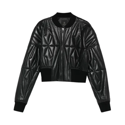 Pre-owned Rick Owens X Moncler Woven Geocamo Cropped Jacket 'black' | Women's Size 0