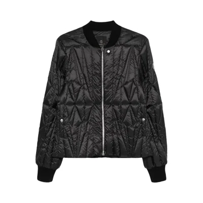 Pre-owned Rick Owens X Moncler Woven Geocamo Flight Jacket 'black' | Men's Size 0