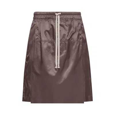 Pre-owned Rick Owens X Moncler Woven Kilt Shorts 'dark Dust' | Brown | Women's Size M