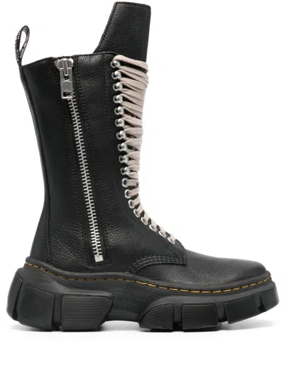 Rick Owens X Dr. Martens 1918 Leather Boots In Black
