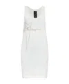 Rick Owens X Champion Logo Embroidered Sleeveless Shirt Dress In White