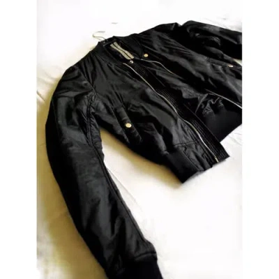 Pre-owned Rick Owens X Rick Owens Drkshdw $1800 Cropped Ma-1 Size M Fits 46/48 In Black