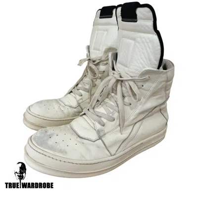 Pre-owned Rick Owens X Rick Owens Drkshdw 2015 Rick Owens Milk Leather Geobasket Shoes
