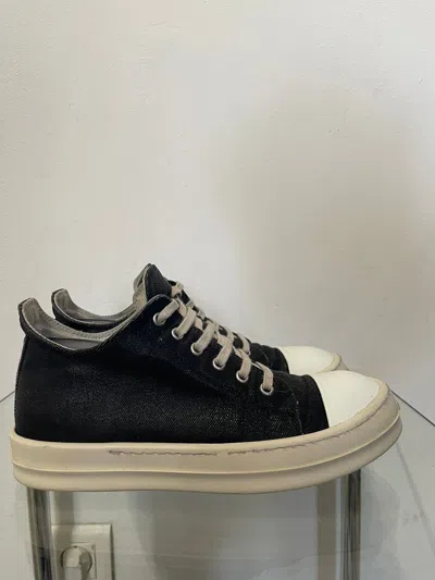 Pre-owned Rick Owens X Rick Owens Drkshdw 2022 Waxed Canvas Ramones Low Shoes In Black