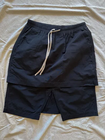 Pre-owned Rick Owens X Rick Owens Drkshdw Archival Rick Owens Drkshdw Skirt Pod Shorts M Du16f8385-mu In Black
