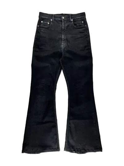 Pre-owned Rick Owens X Rick Owens Drkshdw Aw22 Rick Owens Waxed Bolan Bootcut Flared Denim Jeans In Black