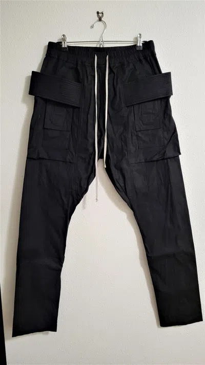 Pre-owned Rick Owens X Rick Owens Drkshdw Cotton Creatch Cargo Drawstring Jogger Pants In Black
