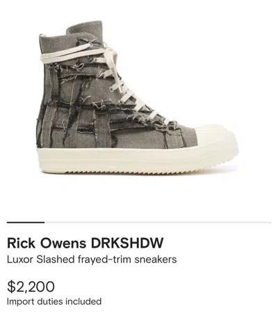 Pre-owned Rick Owens X Rick Owens Drkshdw Drkshdw Slashed Sneaks Shoes In Grey
