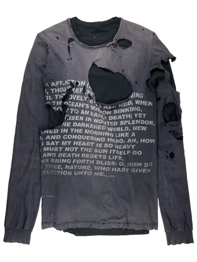 Pre-owned Rick Owens X Rick Owens Drkshdw Fw07 Rick Owens Exploder Poem Longsleeve Tshirt Thrashed