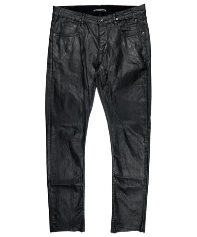Pre-owned Rick Owens X Rick Owens Drkshdw Fw15 Rick Owens Stretch Black Wax Coated Detroit Denim