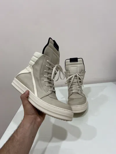 Pre-owned Rick Owens X Rick Owens Drkshdw Fw16 "mastodon" Rick Owens Geobasket Grey/milk Shoes