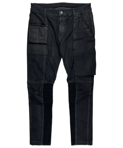 Pre-owned Rick Owens X Rick Owens Drkshdw Fw16 Rick Owens Memphis Black Matte Waxed Biker Denim Jean