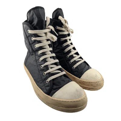Pre-owned Rick Owens X Rick Owens Drkshdw Nylon High Top Ramones Shoes In Black
